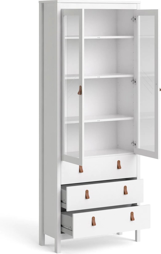 Witryna z przeszklonymi drzwiami Madrid biały mat