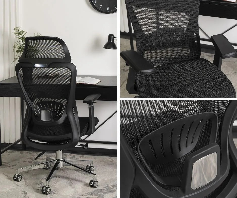 Fotel biurowy z podparciem lędźwiowym Litos