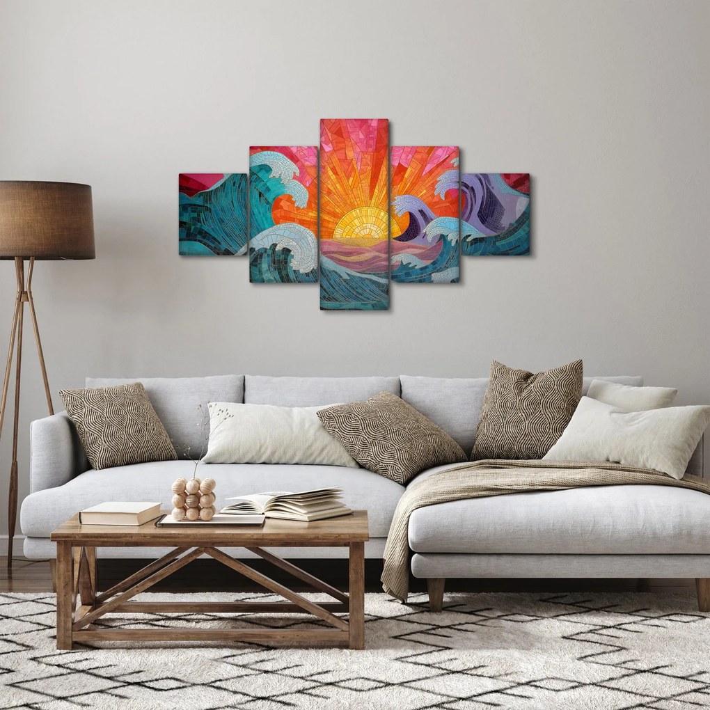 Obraz - Mozaika fal (125x70 cm)