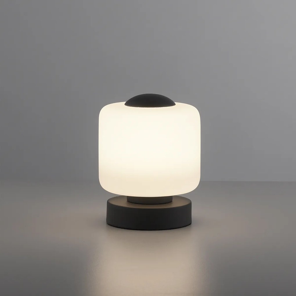 Lampa stołowa ciemnoszara z wbudowanym LED o 3-stopniowej regulacji jasności dotykowej - Mirko Nowoczesny Oswietlenie wewnetrzne