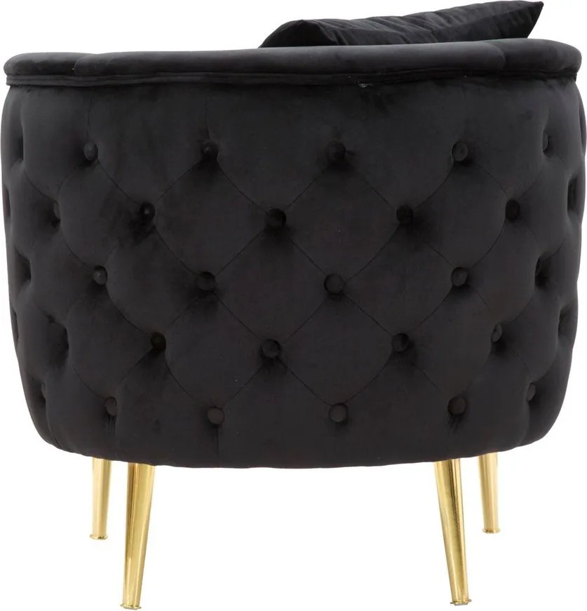 Czarny aksamitny fotel Bucarest – Mauro Ferretti