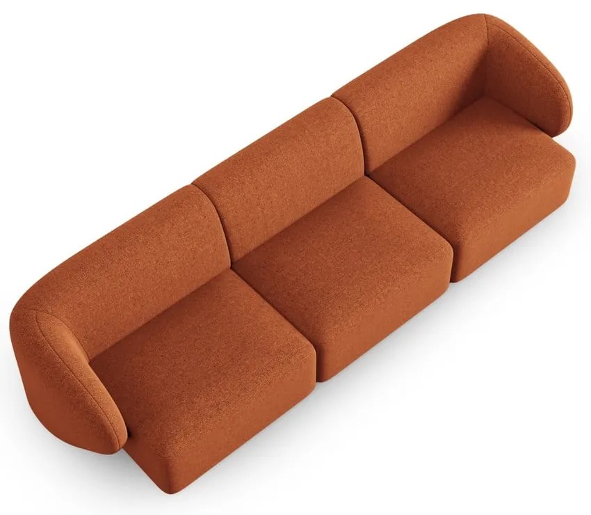 Sofa z tkaniny szenilowej w kolorze terakoty 266 cm Paolo – Milo Casa