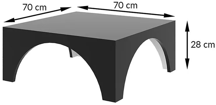 Brązowy kwadratowy stolik kawowy F5-T66