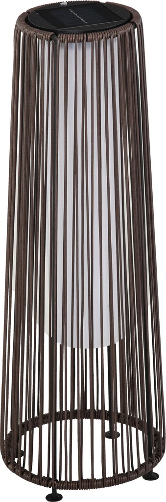 Outsunny Lampa ogrodowa, Lampa zewnętrzna, solar, 8 godzin działania, Automatyczny tryb, Wygląd rattanu, 21,5 x 21,5 x 61 cm