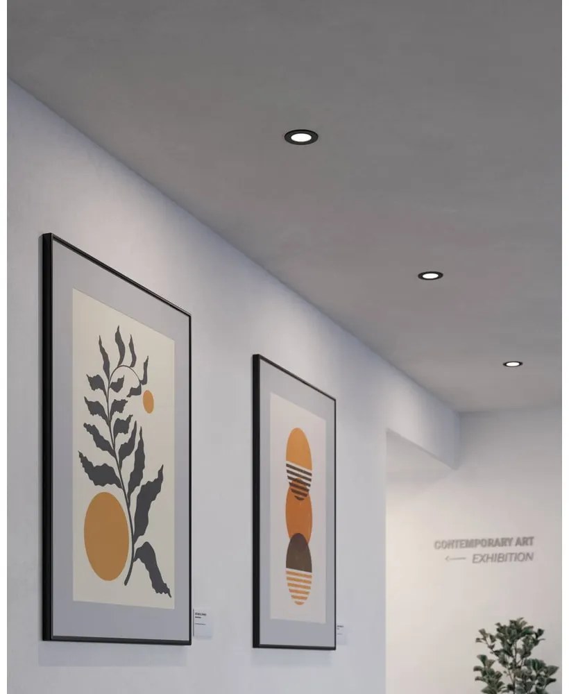Czarna lampa LED wpuszczana w sufit FUEVA 5 – EGLO