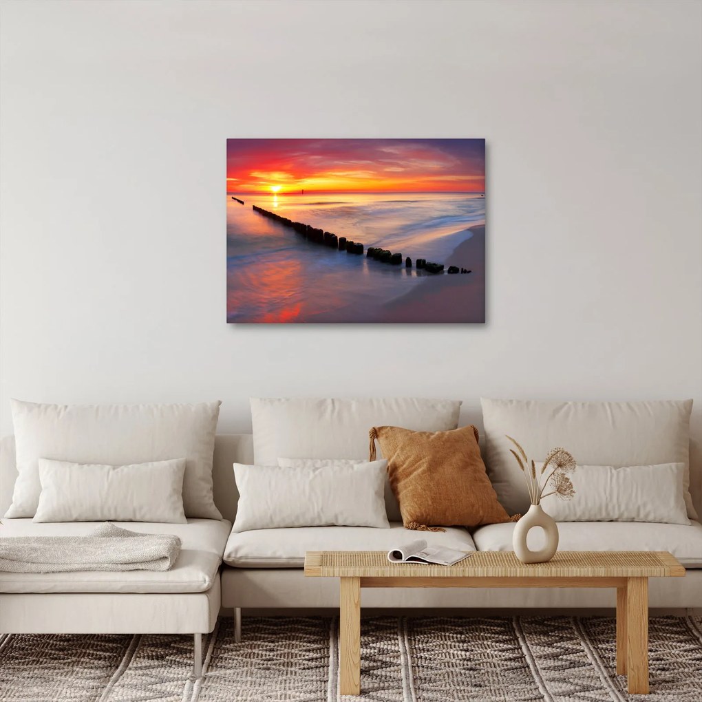 Obraz - Sunset, Baltic Sea, Poland (70x50 cm)