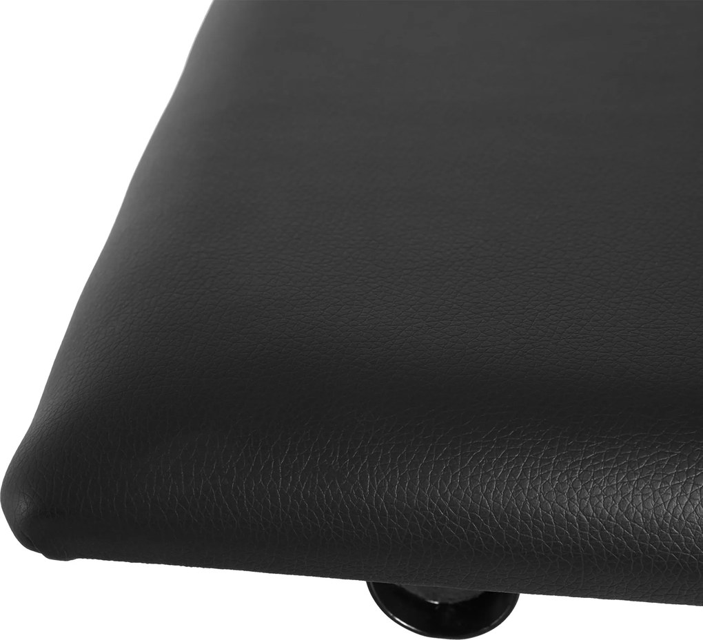 HOMCOM Stołek fortepianowy z regulacją wysokości Składany taboret do pianina Metal Sztuczna skóra Czarny 39 x 29 x 45–51 cm | Aosom PL