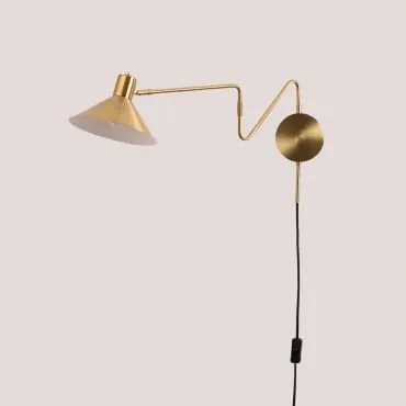 Metalizowana Regulowana Lampa Ścienna Z Żelaza Lizz Złoto - Sklum