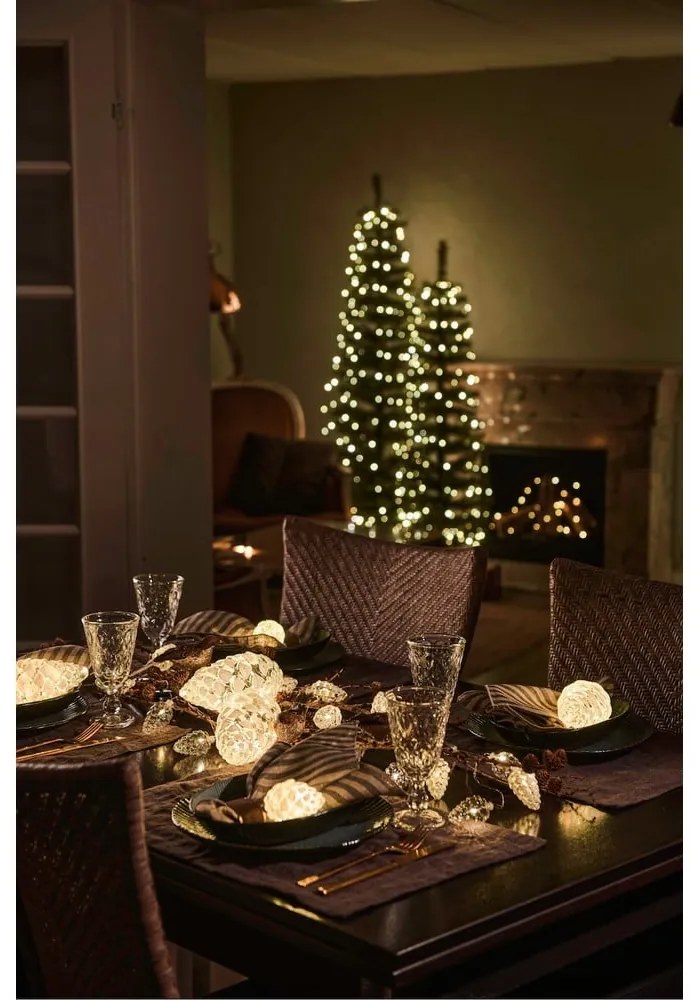 Biała wisząca świąteczna dekoracja świetlna ø 5 cm Celina – Sirius