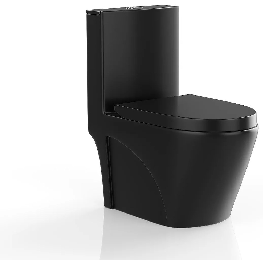 Toaleta WC wolnostojąca z czarnej, matowej ceramiki – NAGILAM