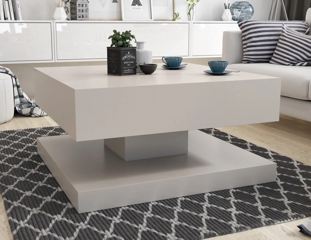 Kwadratowy stolik Gemin 80x80, kaszmir