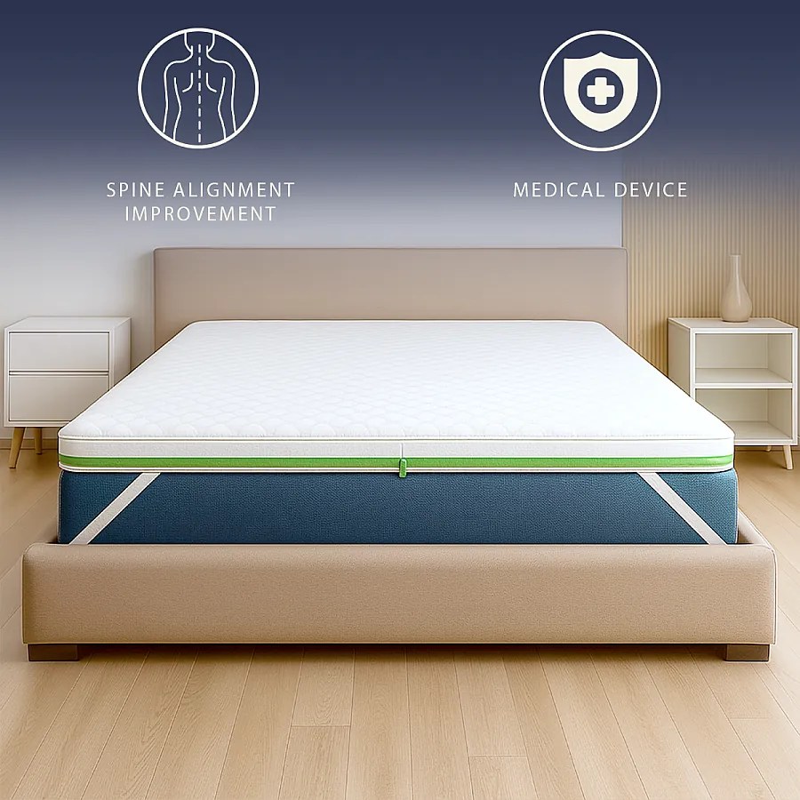 Topper pojedynczy 90 x 200 z pianki Memory Foam Breeze 9 stref | Wys. 5 cm | Made in Italy