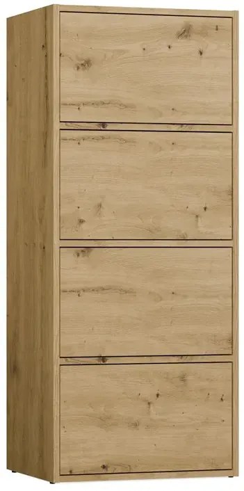 Regał zamykany z 4 półkami dąb artisan H7-K73