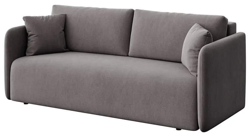 Szara aksamitna rozkładana sofa 220 cm Chaum – Rodier
