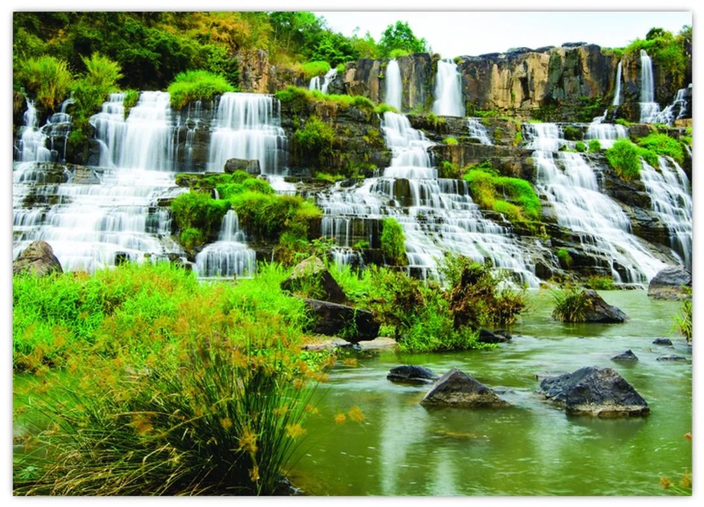 Obraz na szkle - wodospady (70x50 cm)