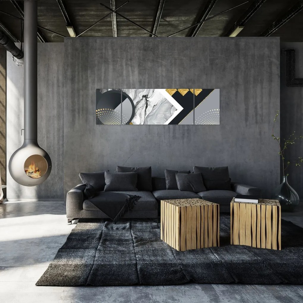 Obraz - Teksturowany kolaż (170x50 cm)