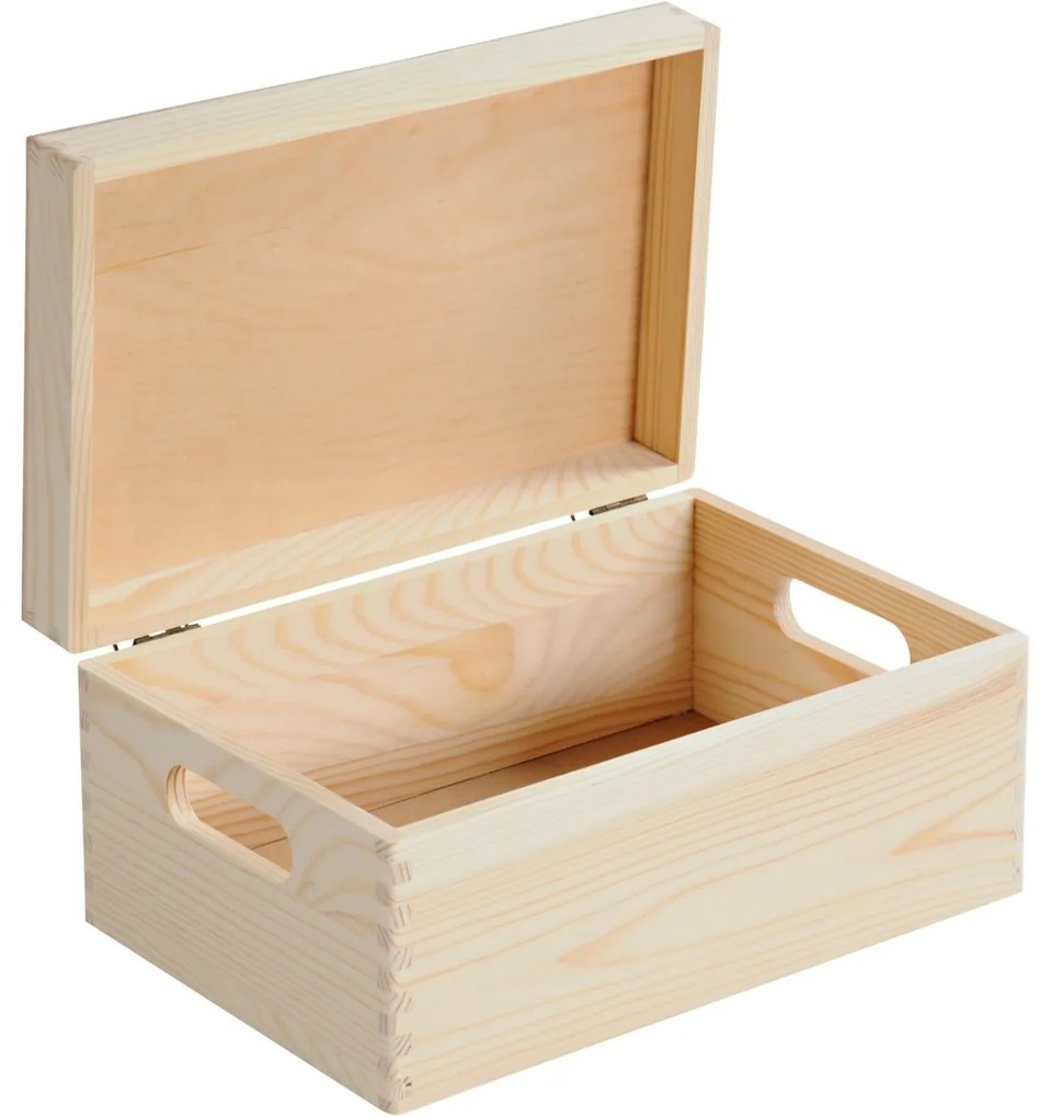 Kesper 69401 Pojemnik z odchylaną pokrywą sosna 29x 19 x 13,5 cm, S