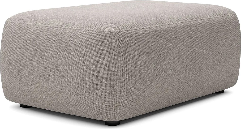 Pufa z teksturowanej tkaniny w kolorze taupe DAVISO