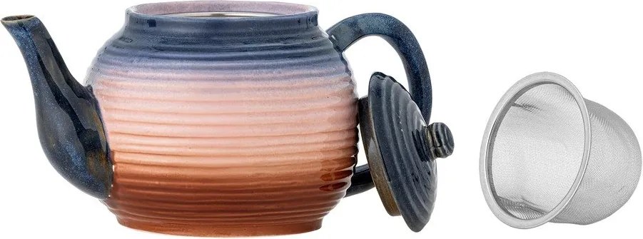 Niebiesko-pomarańczowy ceramiczny dzbanek do herbaty z sitkiem 890 ml Tatum – Bloomingville
