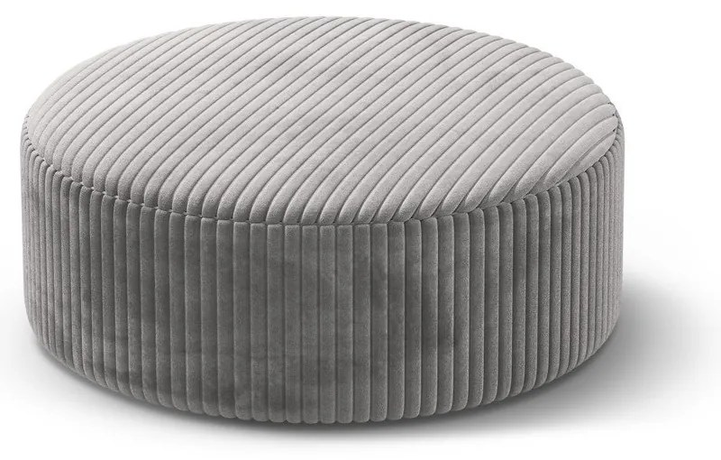 Jasnoszary sztruksowy puf Dia – Micadoni