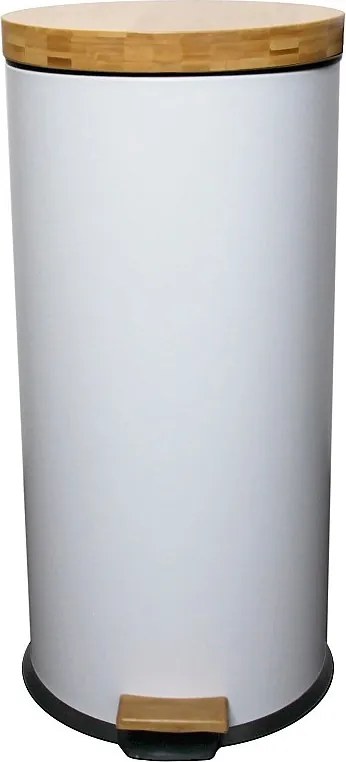 Kosz na Śmieci z Pedałem Inox FOREST biały 30L