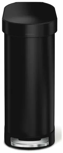 Simplehuman Owalny kosz pedałowy z ramą ze stalinierdzewnej Slim 45 l, czarny