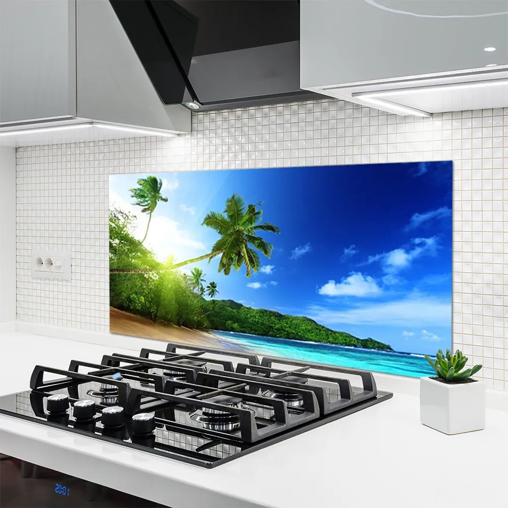 Panel Szklany Tropikalna Panorama Wybrzeża