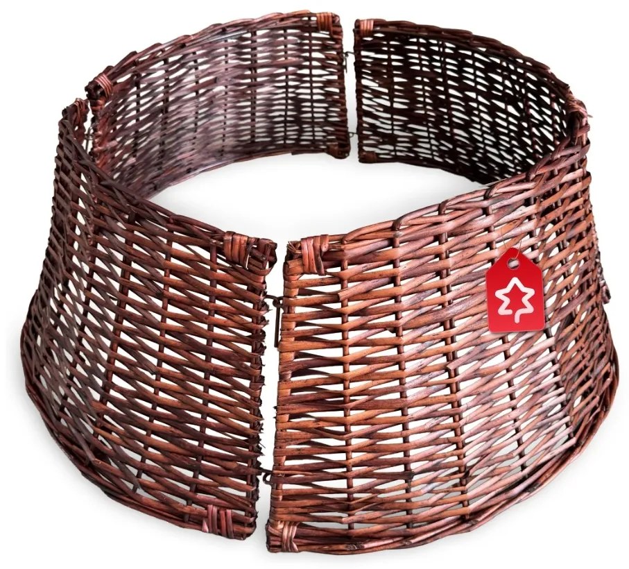 Brązowy kosz pod choinkę