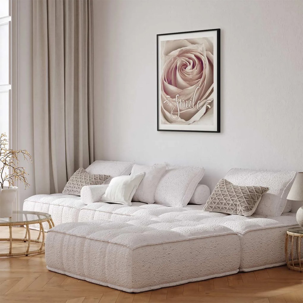 Plakat Uśmiechnij się 21x30 cm z ramą czarną z marginesem ARTGEIST B