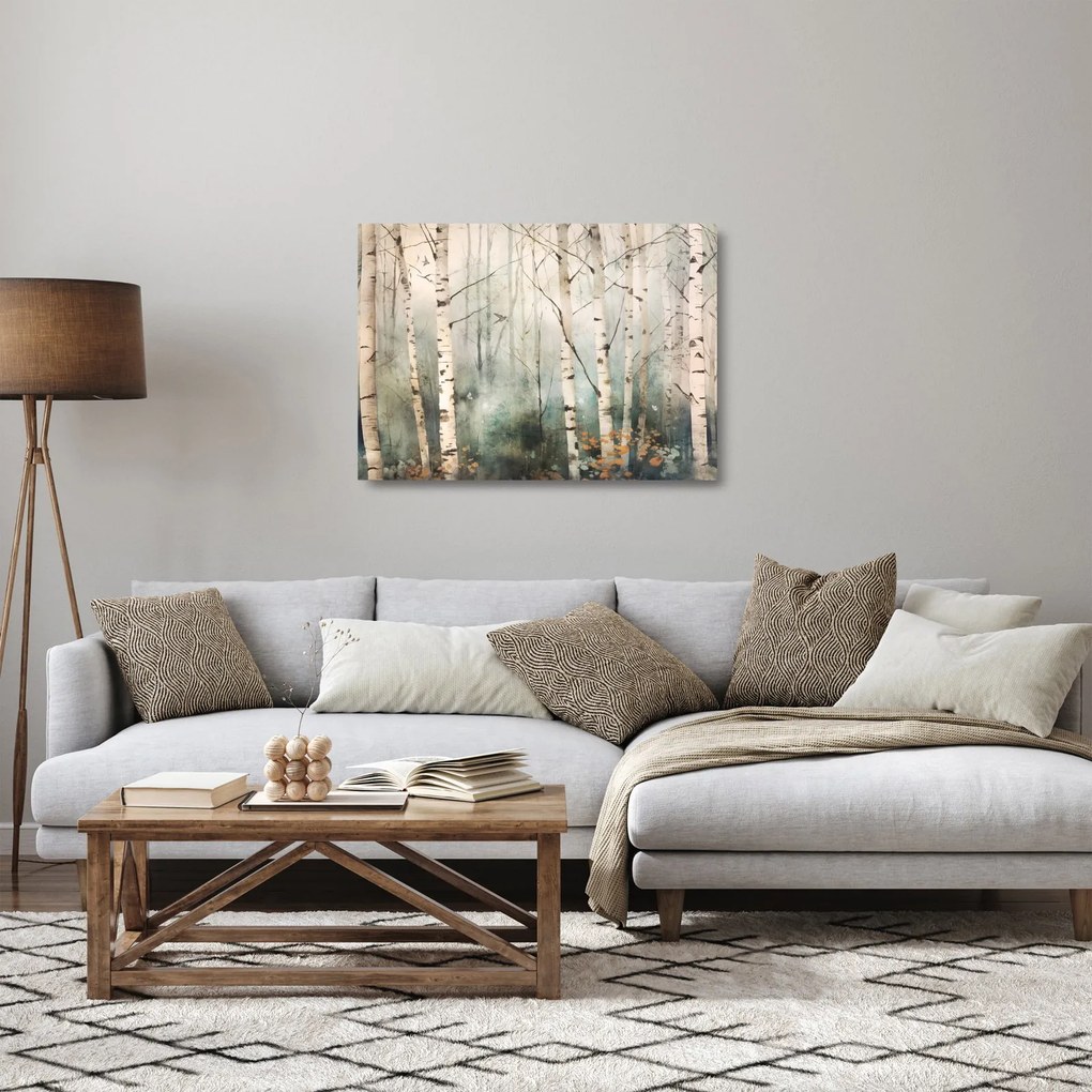 Obraz na szkle - Rysowanie wzoru lasu (70x50 cm)