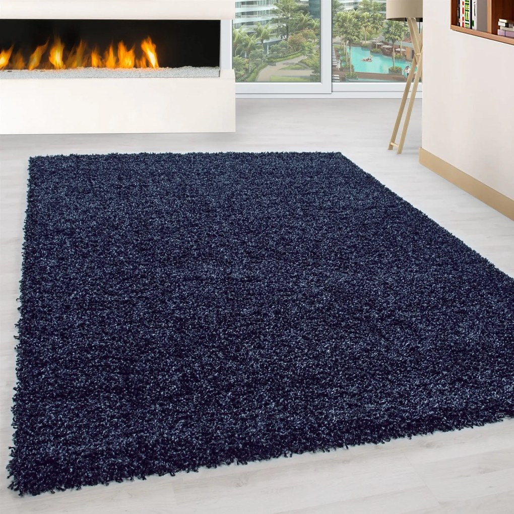 Dywan shaggy jednokolorowy granatowy 60 cm x 110 cm