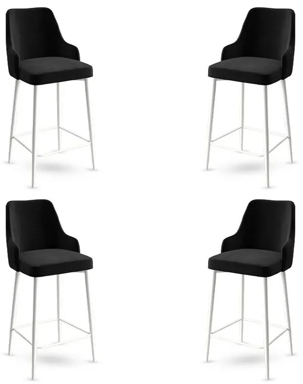Zestaw krzeseł barowych Enox Black and White, 4szt., 4 szt.