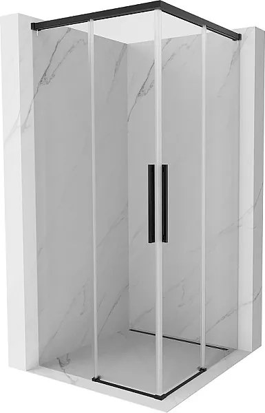 Mexen Rox Duo kabina prysznicowa rozsuwana 100 x 100 cm, transparent, czarna - 8C2D-100-100-70-00