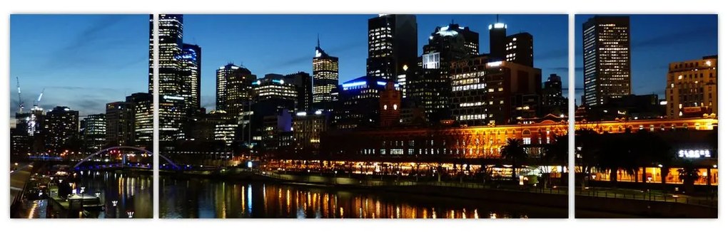 Obraz nocy w Melbourne (170x50 cm)
