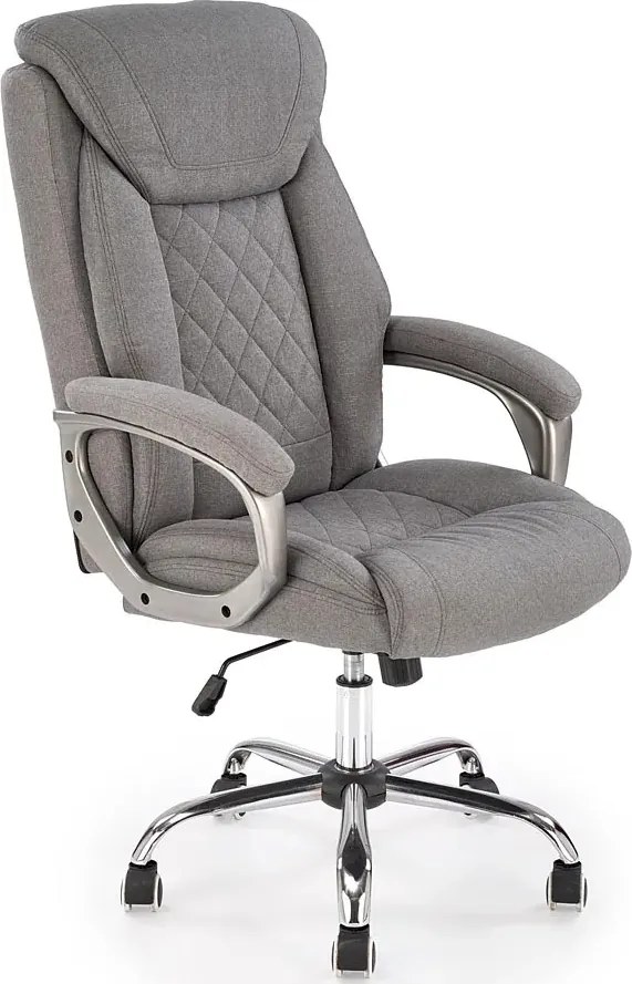Popielaty tapicerowany fotel obrotowy Z9-K61