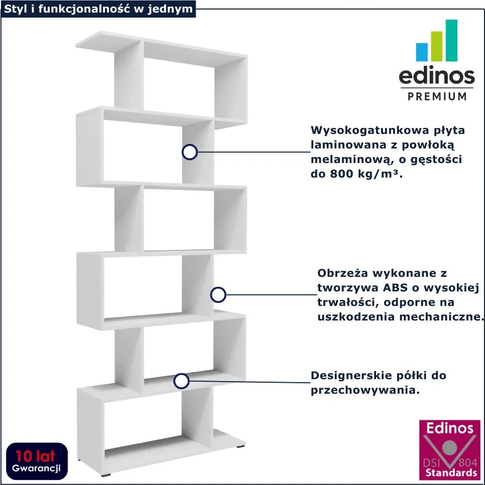 Biały ażurowy regał do salonu P3-R40