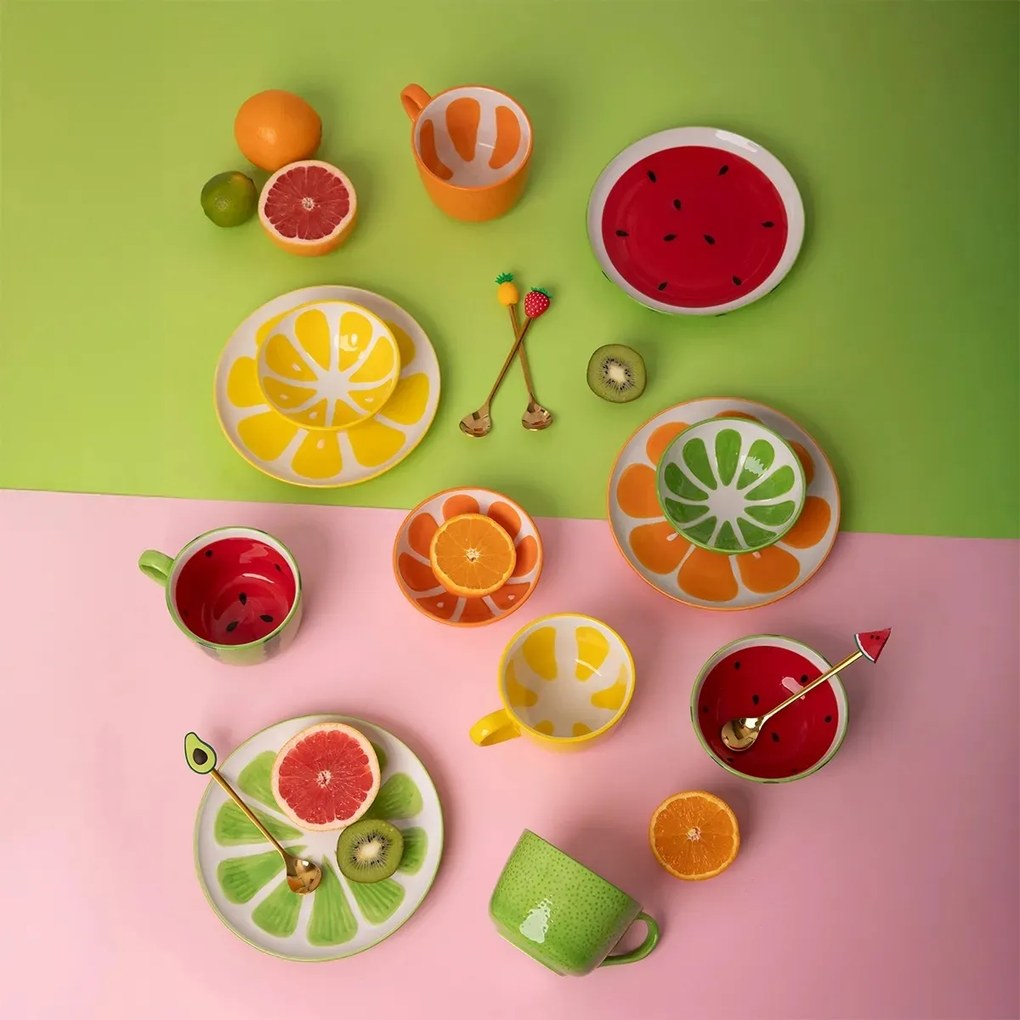 Altom Zestaw ceramicznych misek Tropicana limonka12,5 cm, 2 szt.