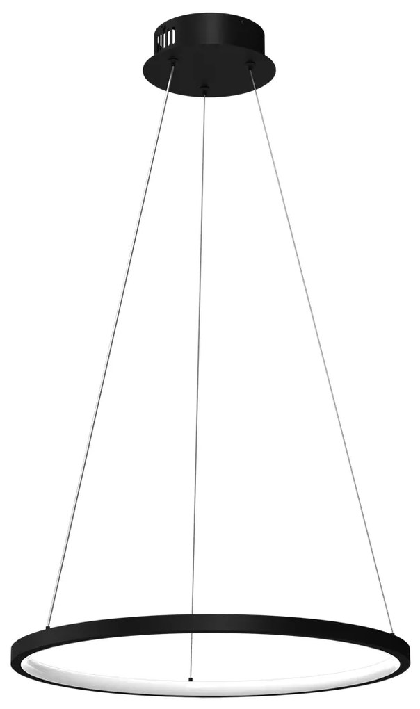 Lampa wisząca ROTONDA BLACK 27W LED, czarna, wiszące koło