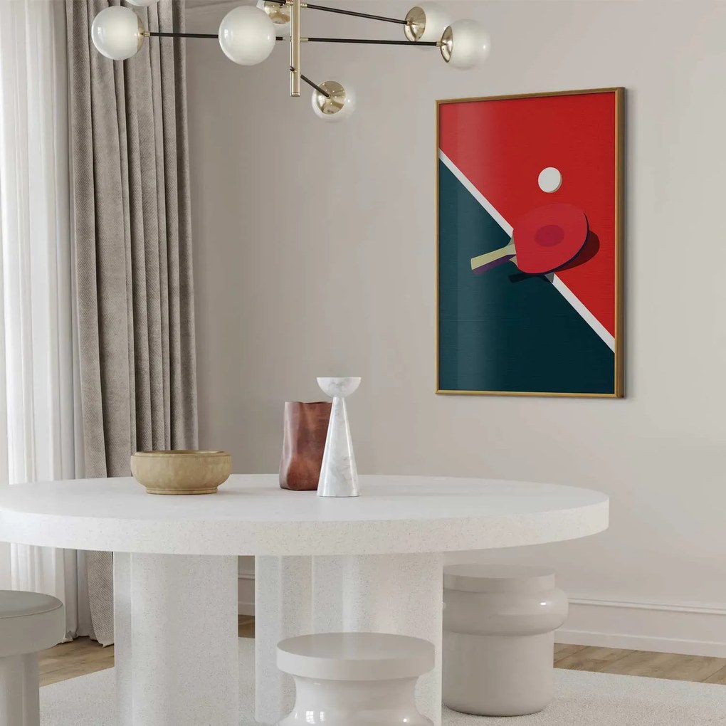 Plakat Tenis stołowy 21x30 cm z ramą złotą bez marginesu ARTGEIST B