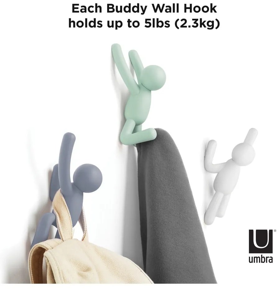 Ścienne plastikowe haczyki zestaw 3 szt. Buddy – Umbra