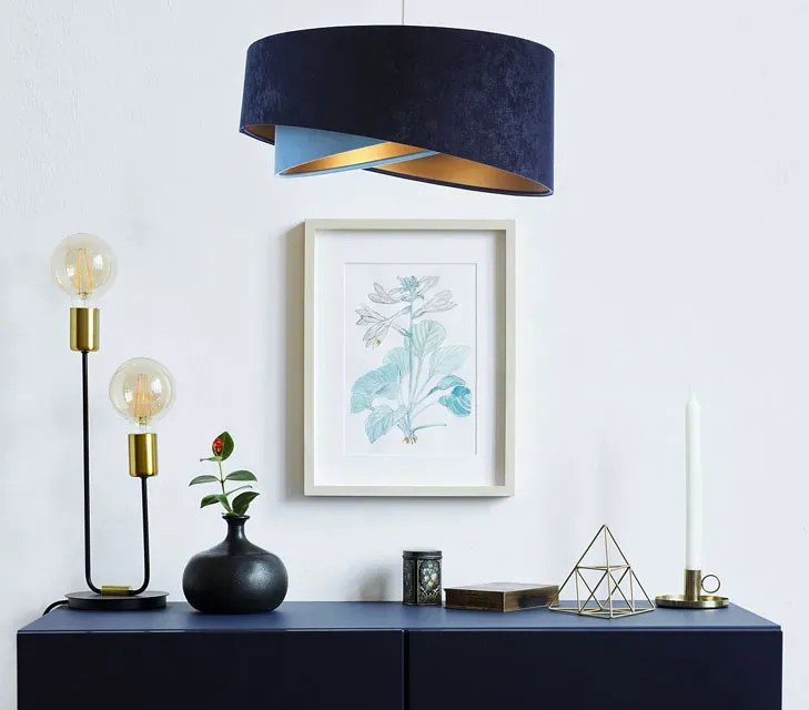 Granatowo-złota lampa wisząca glamour - EX994 H2-N56