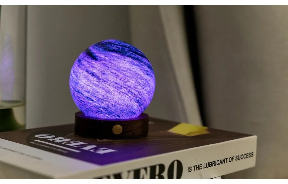 Lampa stołowa LED w ciemnym naturalnym kolorze ze szklanym kloszem (wysokość 9 cm) Stellar Ocean – Gingko