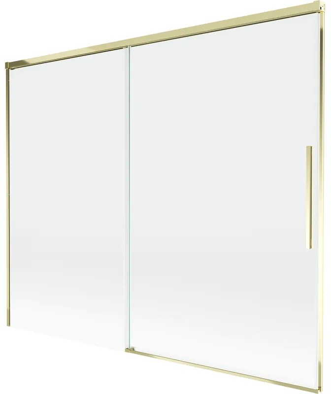 Mexen Rox parawan nawannowy 2-skrzydłowy rozsuwany 190 x 150 cm, transparent, złoty - 8C9-190-001-50-00