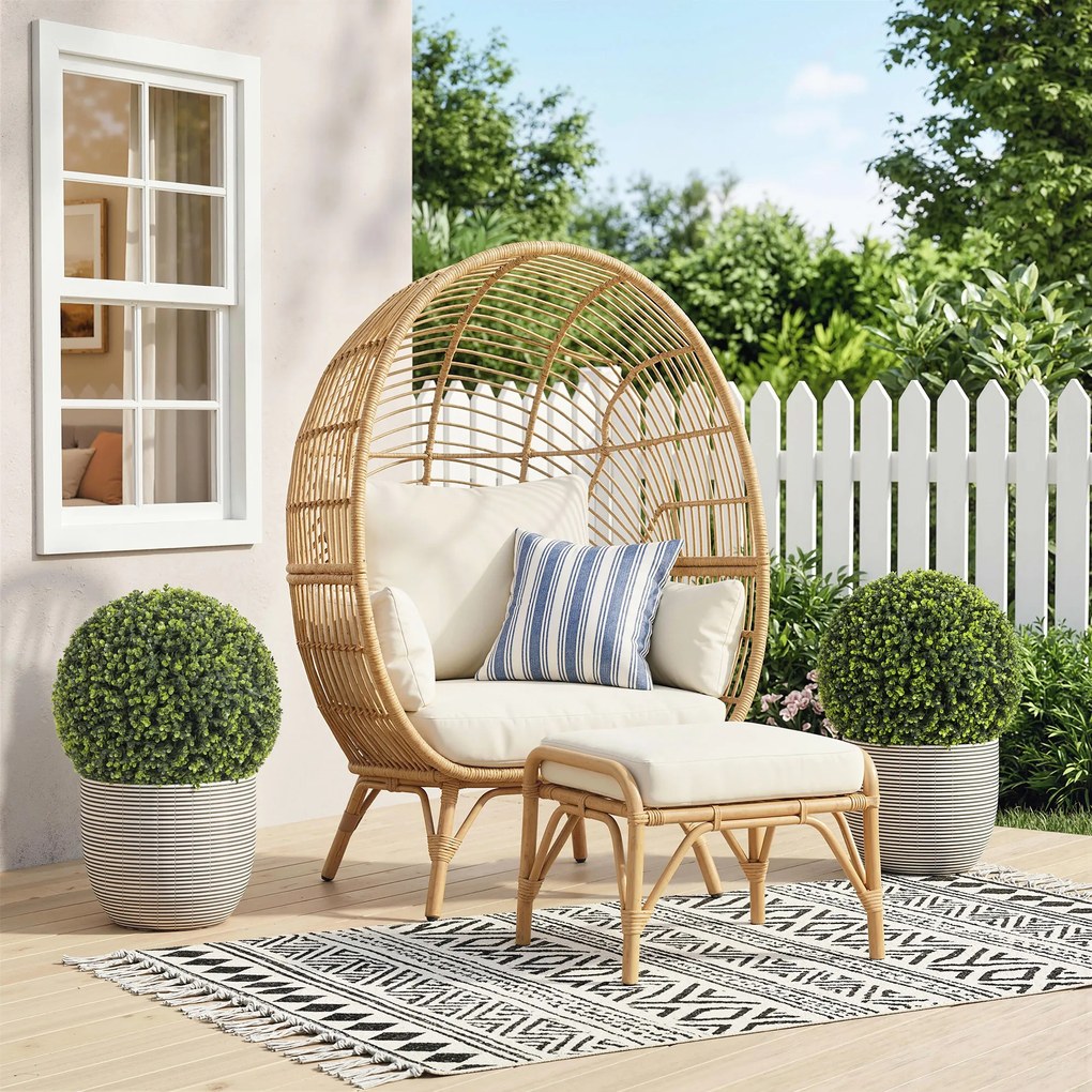 HOMCOM Zestaw 2 Kul Eukaliptusowych Ø52 cm, Odporne na UV Sztuczne Rośliny Dekoracyjne z 1086 Liśćmi do Wnętrz i Na Zewnątrz | Aosom PL