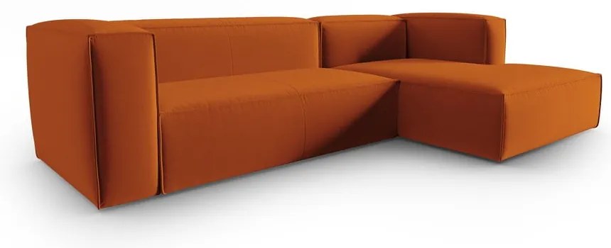 Pomarańczowy aksamitny narożnik Mackay – Cosmopolitan Design