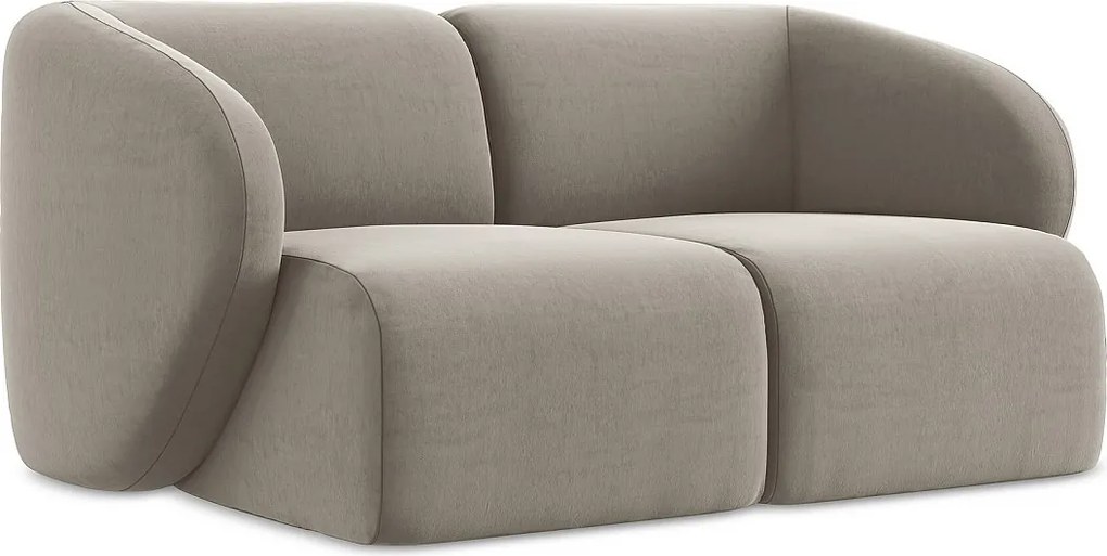 Modułowa sofa 2-osobowa - z tkaniny welwetowej - kreci - LANI