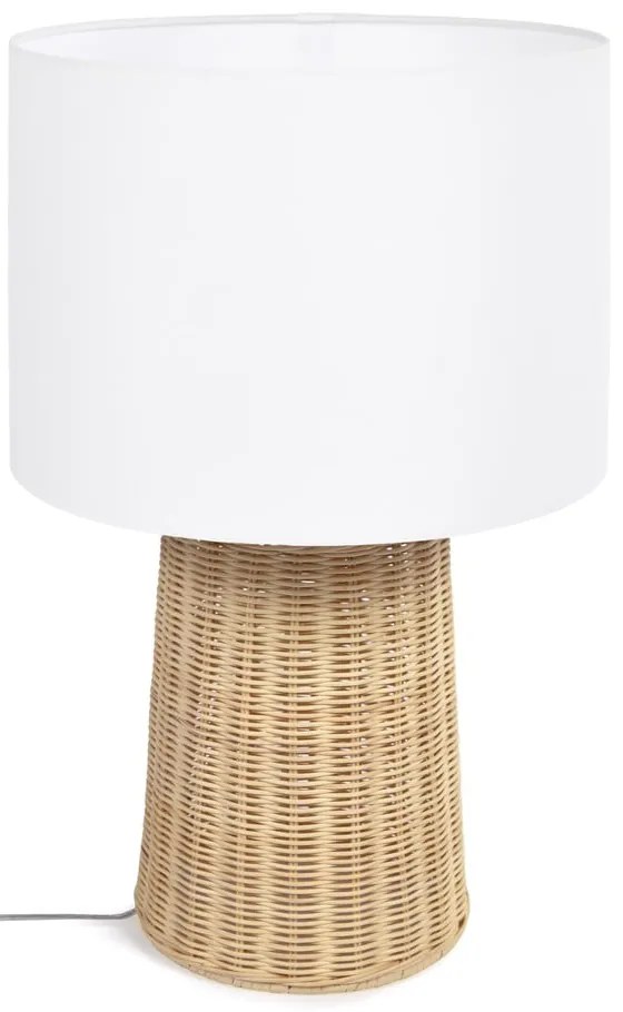 Naturalna lampa stołowa z tekstylnym kloszem (wys. 51 cm) Kimjit – Kave Home