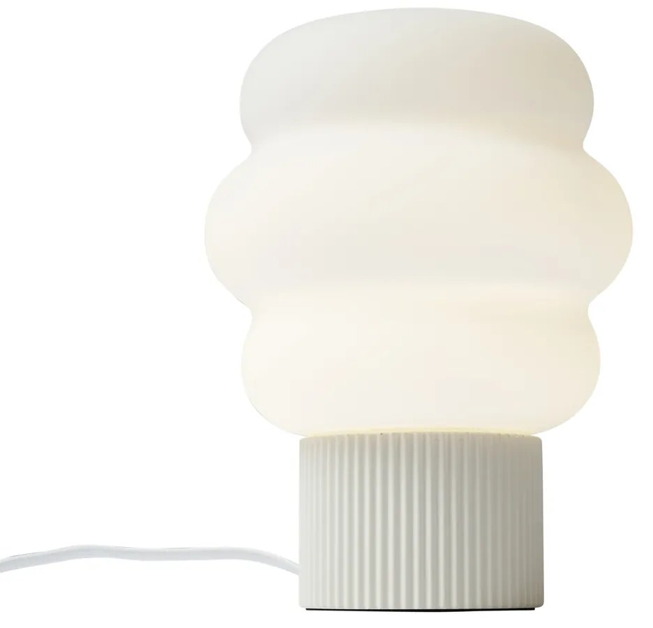 Lampa stołowa Japandi beżowa ze szkłem opalowym 18 cm - MieleJapandi Oswietlenie wewnetrzne