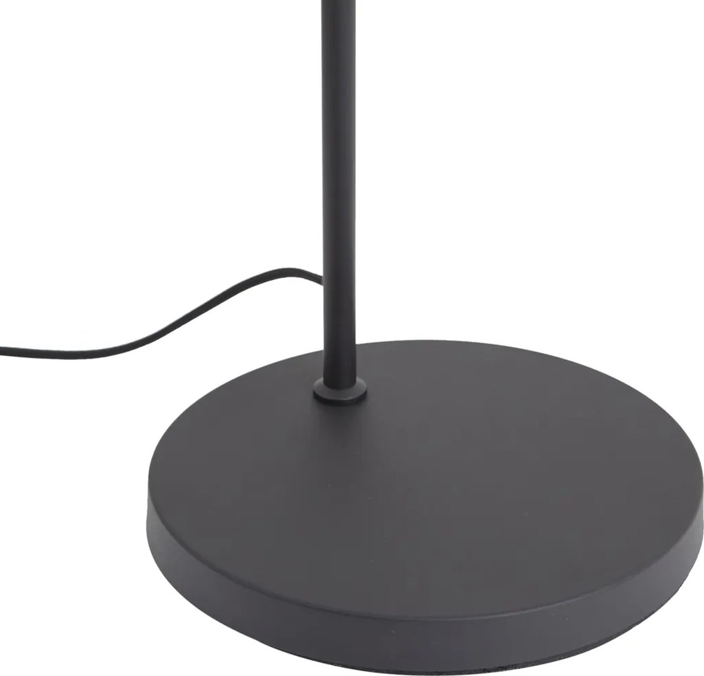 Designerska lampa podłogowa czarna z przydymionym szkłem - Ana