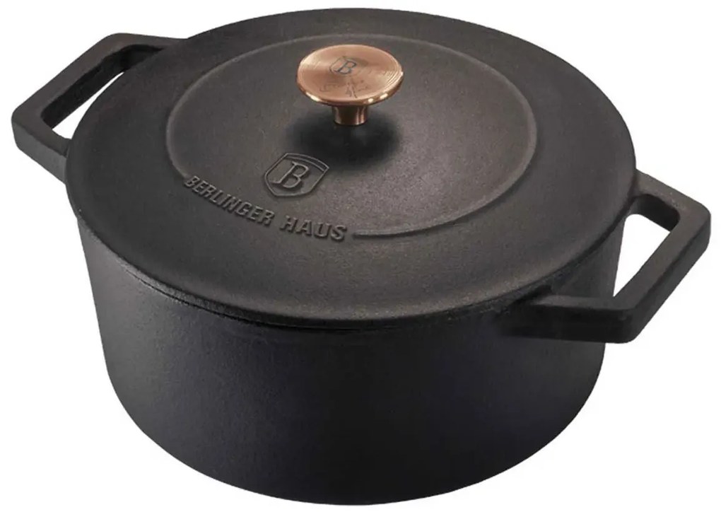 Czarny żeliwny garnek 4.3L N1-H48